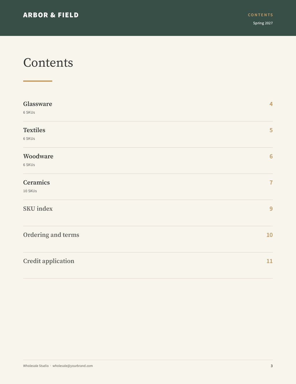 Catalog template interior product page