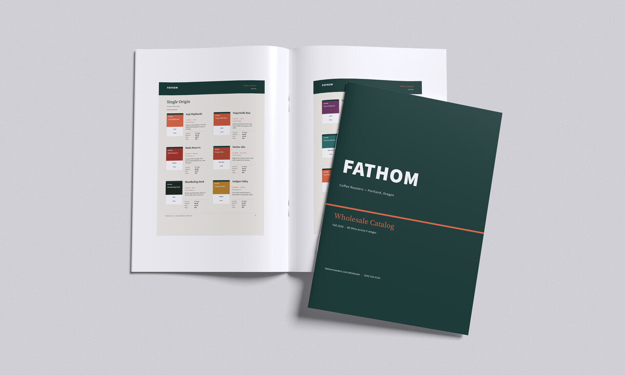 Printed catalog spread mockup