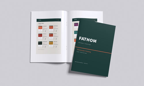 Printed catalog spread mockup